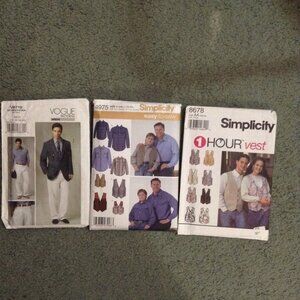 Lot of 3 UNCUT & COMPLETE Men's Pattern, 1996-2011